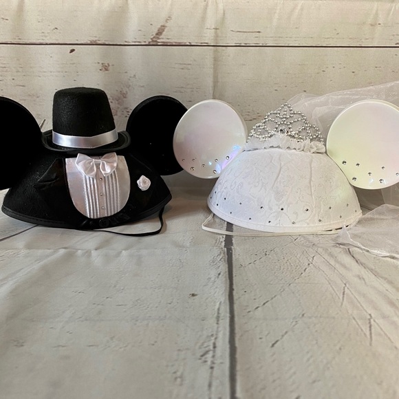 Disney Accessories - Disney Bride & Groom Mickey Mouse Ears Hats